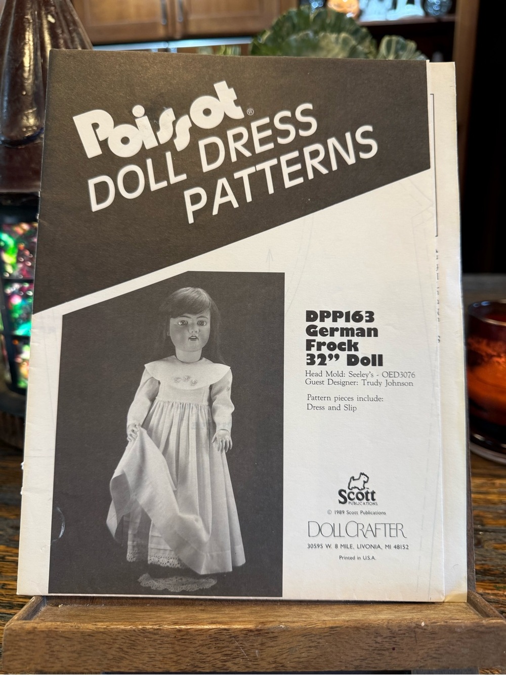 Poissot DPP163 32” Doll Dress Patterns Frock Sewing Pattern Vintage 1989